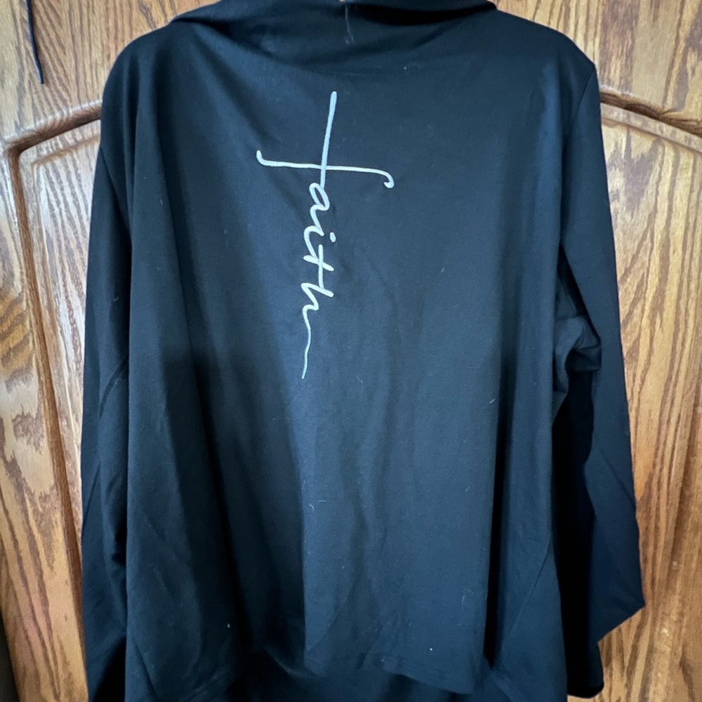 Black Hoodie with Faith Graphic